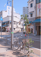 City street with bicycle